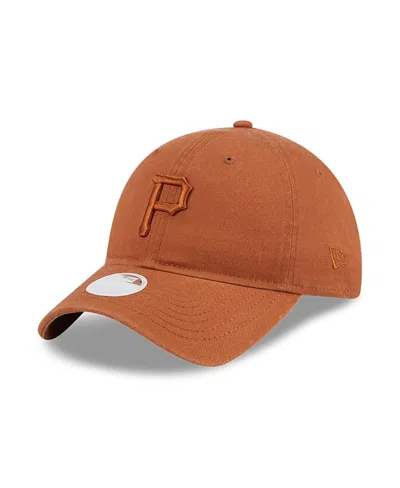 New Era Women's Pittsburgh Pirates Earthy Brown 9twenty Adjustable Hat In Gold