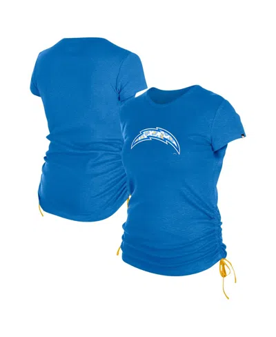 New Era Women's Powder Blue Los Angeles Chargers Ruched Side T-shirt