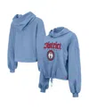 New Era Women's Powder Blue Washington Wizards 2024/25 City Edition Cropped Pullover Hoodie In Blue