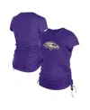 New Era Women's Purple Baltimore Ravens Ruched Side T-shirt In Purple
