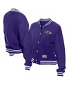 New Era Women's Purple Baltimore Ravens Throwback Fleece Full-snap Jacket In Blue