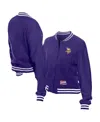 New Era Women's Purple Minnesota Vikings Throwback Fleece Full-snap Jacket In Purple