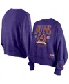 New Era Women's Purple Phoenix Suns Hardwood Classics Enzyme Wash Oversized Boxy Pullover Sweatshirt In Purple