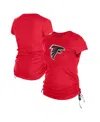 New Era Women's Red Atlanta Falcons Ruched Side T-shirt In Red