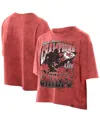New Era Women's Red Kansas City Chiefs Cropped Boxy Sport Classics Mineral Wash T-shirt In Red