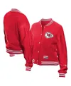 New Era Women's Red Kansas City Chiefs Throwback Fleece Full-snap Jacket In Red