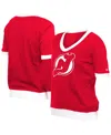 New Era Women's Red New Jersey Devils Game Day Rhinestuds T-shirt In Red