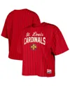 New Era Women's Red St. Louis Cardinals City Connect Multiplier Pinstripe Cropped T-shirt In Red