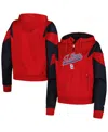 New Era Women's Red St. Louis Cardinals Color Block Fleece Quarter-zip Hoodie In Red
