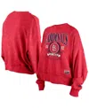 New Era Women's Red St. Louis Cardinals Throwback Boxy Enzyme Wash Fleece Crewneck Pullover Sweatshirt In Red