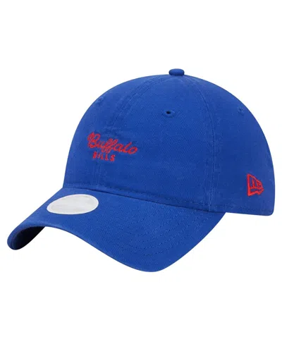 New Era Women's Royal Buffalo Bills Throwback Delicate 9twenty Adjustable Hat In Blue
