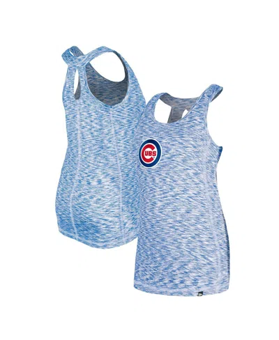 New Era Women's Royal Chicago Cubs Space Dye Keyhole Back Tank Top In Blue