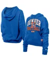 New Era Women's Royal Denver Broncos Throwback Boxy Hoodie Sweatshirt In Blue