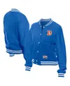 New Era Women's Royal Denver Broncos Throwback Fleece Full-snap Jacket In Blue