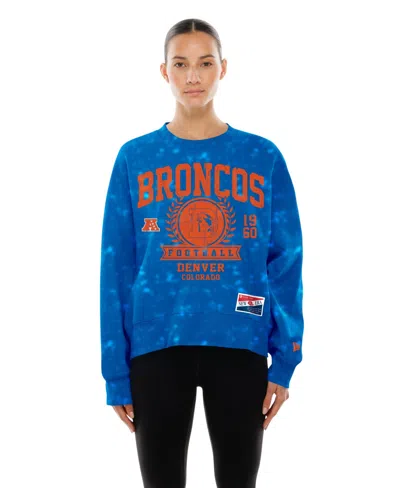 New Era Women's Royal Denver Broncos Throwback Oversized Boxy Sweatshirt
