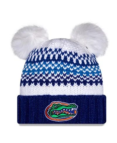 New Era Women's Royal Florida Gators Double Pom Print Cuffed Knit Hat In Blue