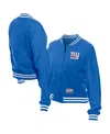 New Era Women's Royal New York Giants Throwback Fleece Full-snap Jacket In Blue