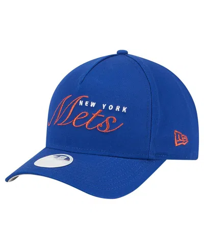 New Era Women's Royal New York Mets Metallic A-frame 9forty Adjustable Hat In Green