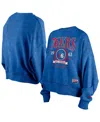 New Era Women's Royal Philadelphia 76ers Hardwood Classics Enzyme Wash Oversized Boxy Pullover Sweatshirt In Royal