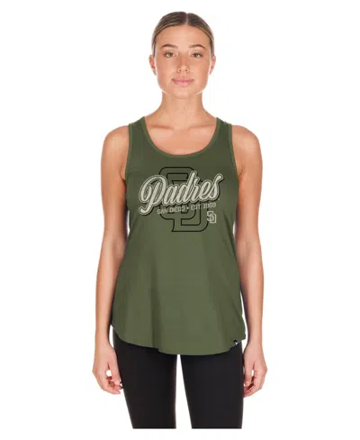 New Era Women's San Diego Padres 2026 Armed Forces Day Distressed Screen Print Graphics Tank Top In Green