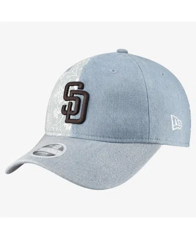 New Era Women's San Diego Padres Denim Patchwork 9twenty Adjustable Hat In Blue