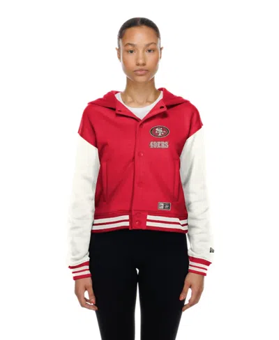 New Era Women's San Francisco 49ers Scarlet Throwback Full-snap Hooded Jacket