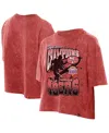 New Era Women's Red Kansas City Chiefs Cropped Boxy Sport Classics Mineral Wash T-shirt In Red