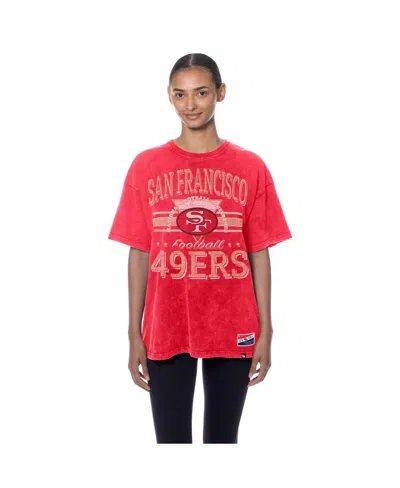 New Era Women's Scarlet San Francisco 49ers Throwback Oversized T-shirt In Red