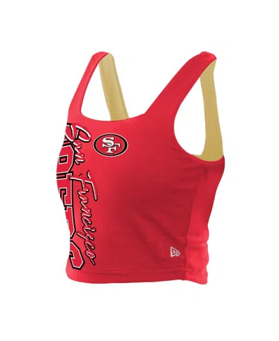 New Era Women's Scarlet/black San Francisco 49ers Reversible Cropped Sport Classics Tank Top In Red
