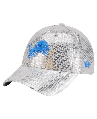 New Era Women's Silver Detroit Lions Sequin 9forty Adjustable Hat