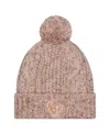 New Era Women's Stone Houston Texans Trendy Tone Cuffed Knit Hat With Pom In Stone