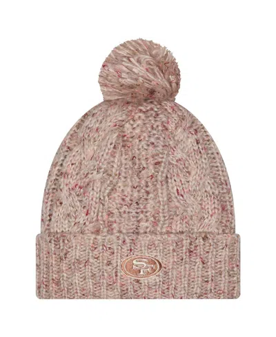 New Era Women's Stone San Francisco 49ers Trendy Tone Cuffed Knit Hat With Pom