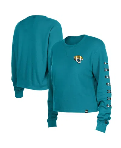 New Era Women's Teal Jacksonville Jaguars Sport Night Thermal Long Sleeve T-shirt In Blue
