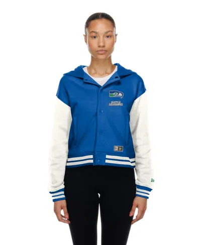 New Era Women's Throwback Hooded Fleece-lined Jacket In Blue
