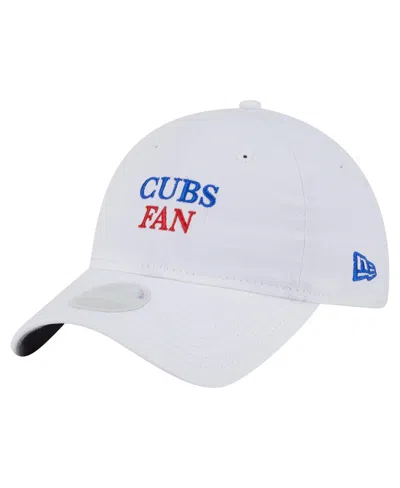 New Era Women's White Chicago Cubs Team Fan 9twenty Adjustable Hat In Brown