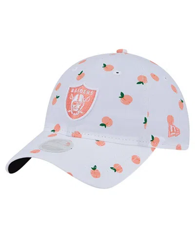 New Era Women's White Las Vegas Raiders Fruit Pattern 9twenty Adjustable Hat