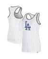 NEW ERA WOMEN'S WHITE LOS ANGELES DODGERS GAMEDAY PINSTRIPE TANK TOP