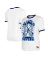 New Era Women's White Los Angeles Dodgers Oversized Ringer T-shirt In White