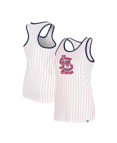 New Era Women's White St. Louis Cardinals Gameday Pinstripe Tank Top