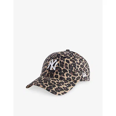 New Era Womens Black 9forty Leopard-print Cotton-twill Cap In Multi