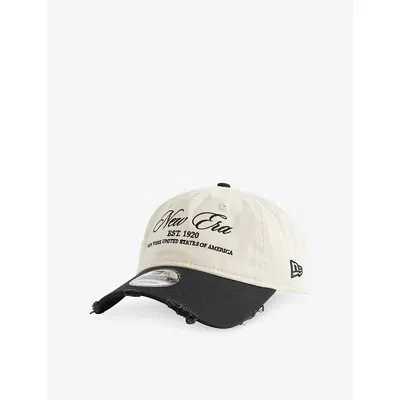 New Era Womens Black 9twenty Distressed Cotton Cap In Multi