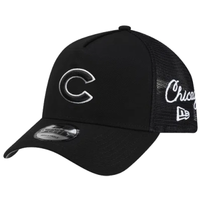 New Era Womens Chicago Cubs Cubs 940af Script Trucker Cap In Black
