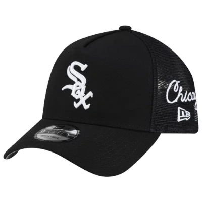 New Era Womens Chicago White Sox White Sox 940af Script Trucker Cap In Black