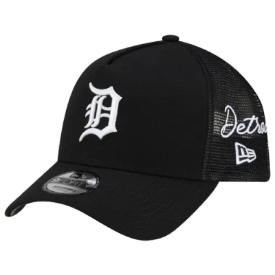 New Era Womens Detroit Tigers Tigers 940af Script Trucker Cap In Black