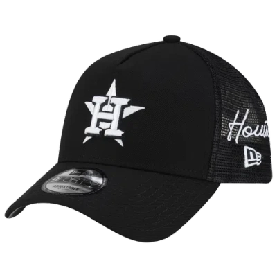 New Era Womens Houston Astros Astros 940af Script Trucker Cap In Black