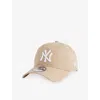 New Era Womens Light Beige 9twenty Essential New York Yankees Cotton Baseball Cap In Neutral