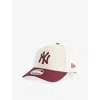 New Era Womens  New York Yankees Mlb Colour Block 9forty M-crown Adjustable Cotton Cap In Sand