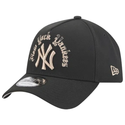 New Era Womens New York Yankees Yankees 9forty A-frame Gothic Cap In Black