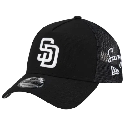New Era Womens San Diego Padres Padres 940af Script Trucker Cap In Black