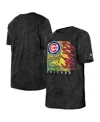New Era Women'sâ Black Chicago Cubs Sport Classics Enzyme Wash Oversized T-shirt In Black